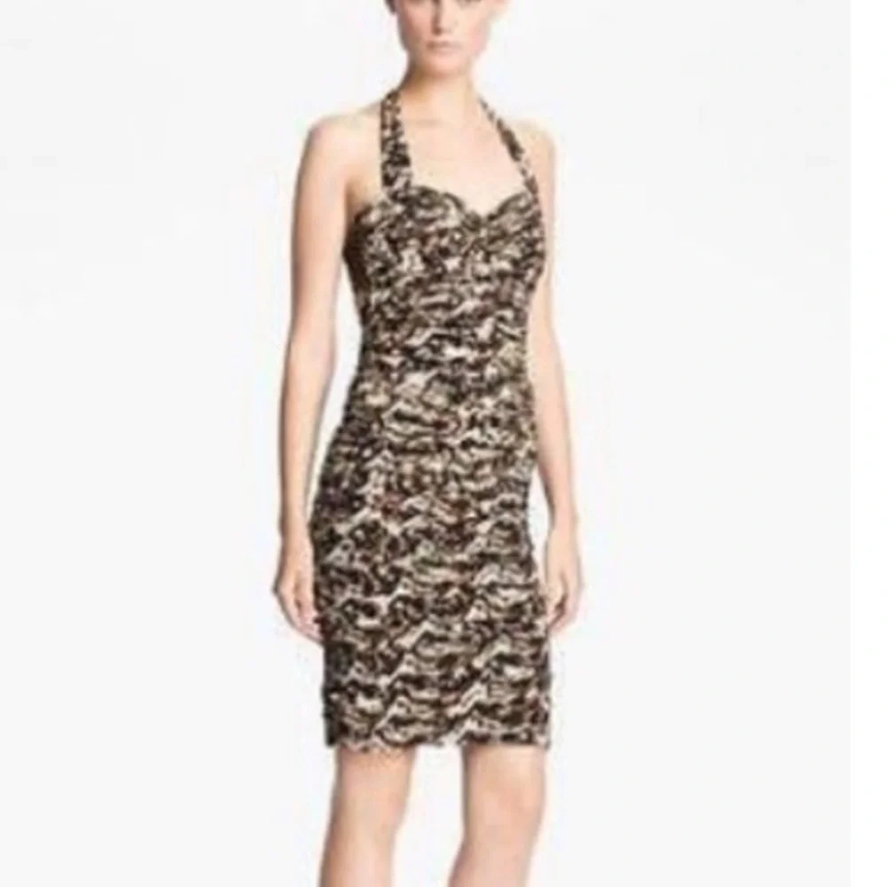 Alice + Olivia Ruched Silk Leopard Mini - Picture 2 of 4